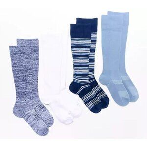 Tommie Copper Set of 4 UltraTemp & Ultraguard Socks Blue Stripe pack of 4